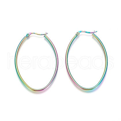 304 Stainless Steel Geometric Hoop Earrings STAS-D171-05B-M-1