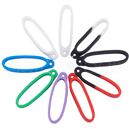 Gorgecraft 18Pcs 9 Styles Silicone Pendant SIL-GF0001-51B-1