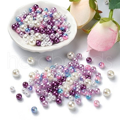 5 Colors ABS Plastic Imitation Pearl Beads KY-YW0001-63D-1