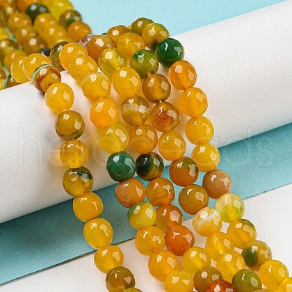 Natural Agate Beads Strands G-E469-02-6mm-1