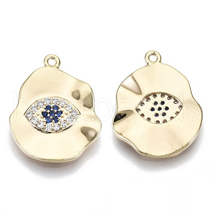 Brass Micro Pave Cubic Zirconia Pendants KK-N232-88-NF-1