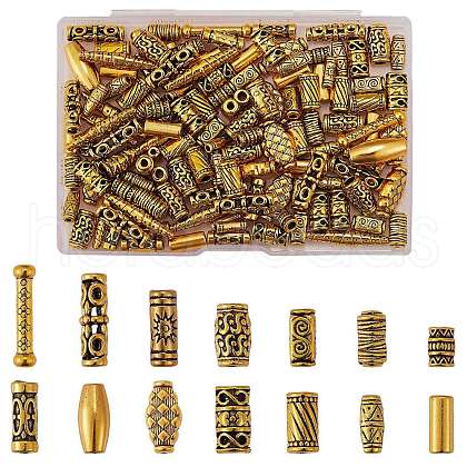 150Pcs 15 Style Tibetan Style Alloy Beads TIBEB-SZ0001-01-1