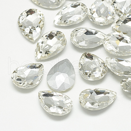 Pointed Back Glass Rhinestone Cabochons RGLA-T081-4x6mm-01-1