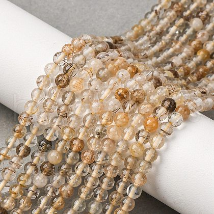 Natural Rutilated Quartz Beads Strands G-D314-A01-4mm-1