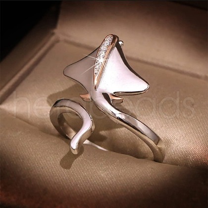 Zinc Alloy Micro Pave Rhinestone Adjustable Cuff Rings for Women FS-WGFD6D6-01-1