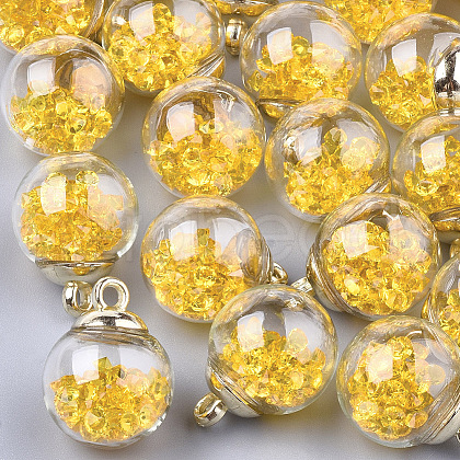 Glass Ball Pendants GLAA-T003-04D-1