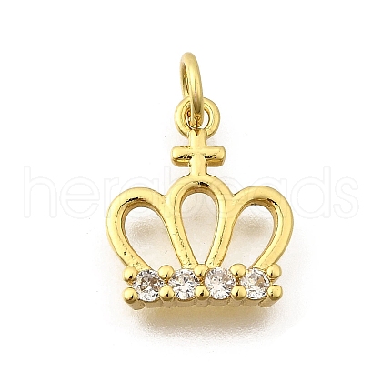 Brass Micro Pave Cubic Zirconia Pendants KK-I275-22G-1