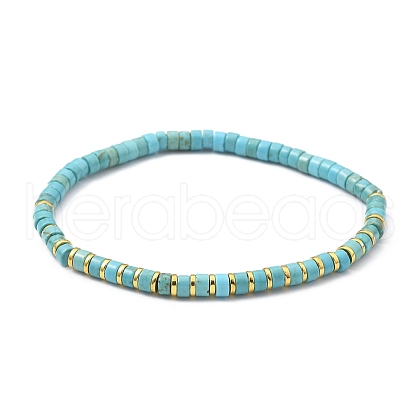 Natural Howlite Stretch Beaded Bracelets BJEW-JB05496-04-1