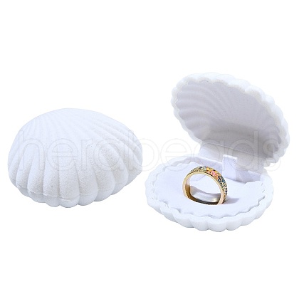 1Pc Shell Shaped Velvet Jewelry Storage Boxes VBOX-YW0001-05C-1