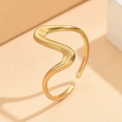 Wave 304 Stainless Steel Cuff Rings FS-WG0CC98-02-1