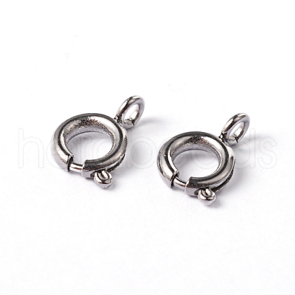 Tarnish Resistant 304 Stainless Steel Spring Ring Necklace End Clasps STAS-G170-01P-1