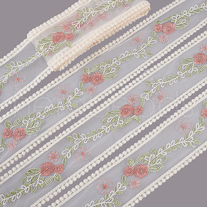 GOMAKERER 15 Yards Polyester Mesh Flower Ribbon OCOR-GO0001-23-1