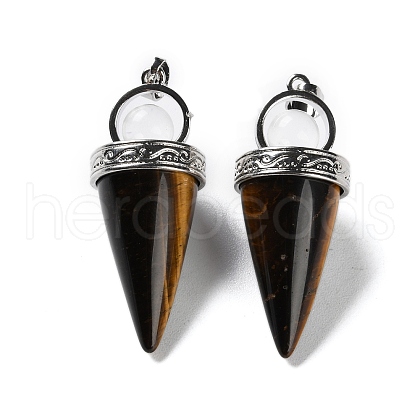 Natural Tiger Eye Pendants G-F777-06P-09-1