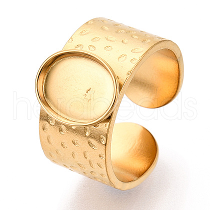 304 Stainless Steel Cuff Ring Components STAS-T066-55G-1