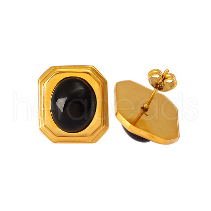 Rectangle 304 Stainless Steel Stud Earrings FS-WGC7C9F-03-1