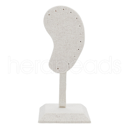 Ear Shaped Line & Wood Earrings Display Stands ODIS-WH0061-66-1