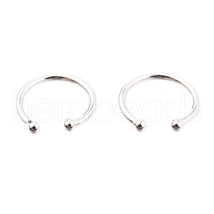 Anti-Tarnish Rhodium Plated 925 Sterling Silver Cuff Earrings EJEW-H124-06P-1