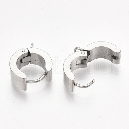 Tarnish Resistant 201 Stainless Steel Hoop Earring Findings X-STAS-S079-79-1