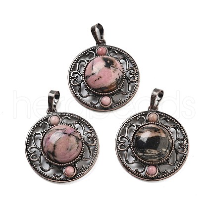 Natural Rhodonite Pendants G-Q158-03A-R15-1