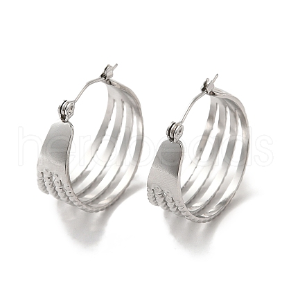 304 Stainless Steel Multi Lines Hoop Earrings for Women EJEW-K243-04P-1