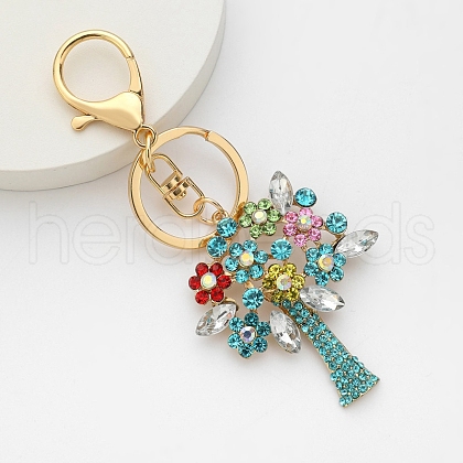 Alloy Rhinestone Keychains PW-WG37120-04-1
