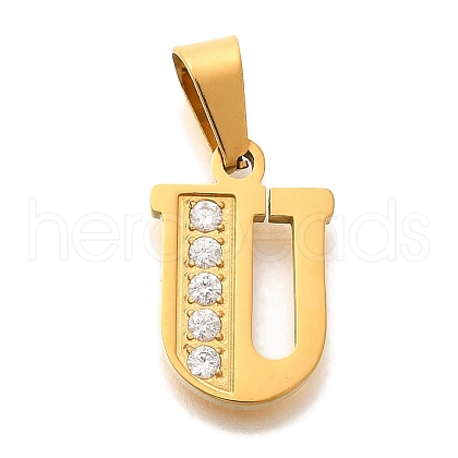Ion Plating(IP) 304 Stainless Steel Rhinestone Pendants STAS-U035-01G-U-1