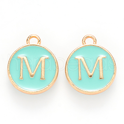 Golden Plated Alloy Enamel Charms ENAM-S118-05M-1