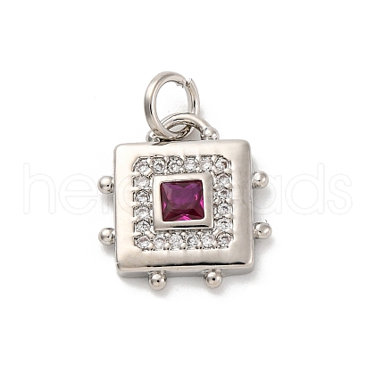Brass Micro Pave Cubic Zirconia Pendants KK-U033-02P-02-1