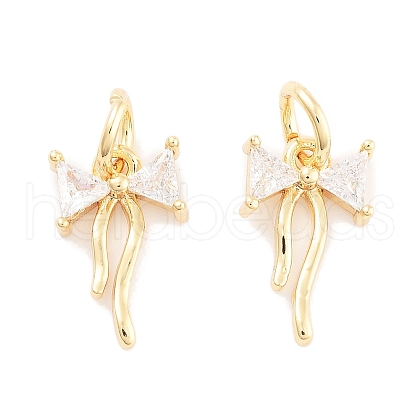 Brass Micro Pave Cubic Zirconia Pendants KK-P271-23G-1