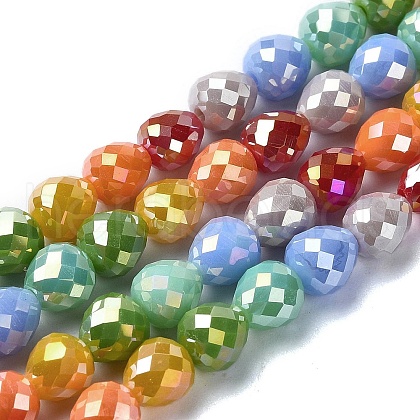 Electroplate Glass Beads Strands EGLA-C004-04-1