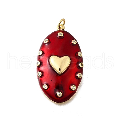 Brass Micro Pave Clear Cubic Zirconia Pendants KK-F899-01B-G-1