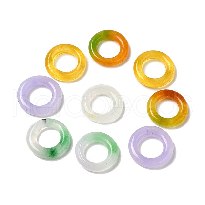 Dyed Natural White Jade Ring Charms G-M415-05-1