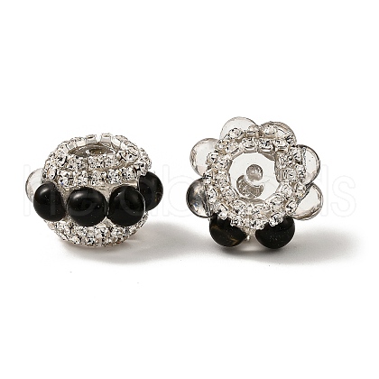 Sparkling Acrylic Rhinestone Round Beads OACR-NH0002-01B-04-1