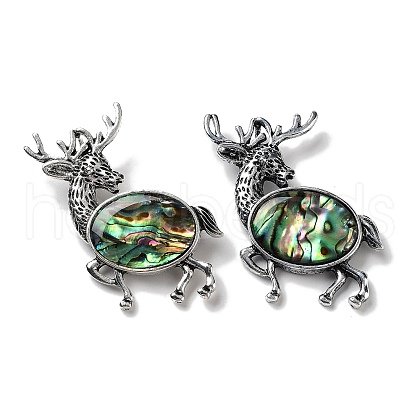 Tibetan Style Alloy Elk Brooches JEWB-A021-02AS-02-1