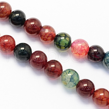 Round Natural Agate Beads Strands G-S120-6mm-1
