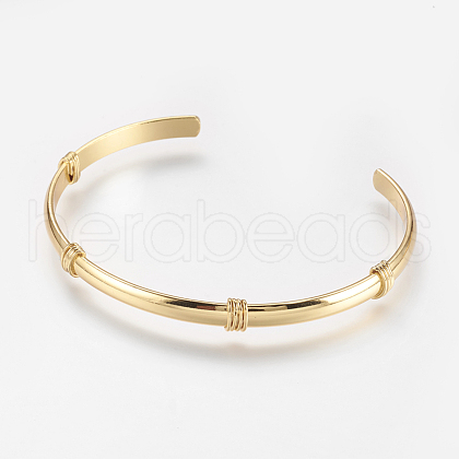 Brass Cuff Bangles X-BJEW-K153-02E-1