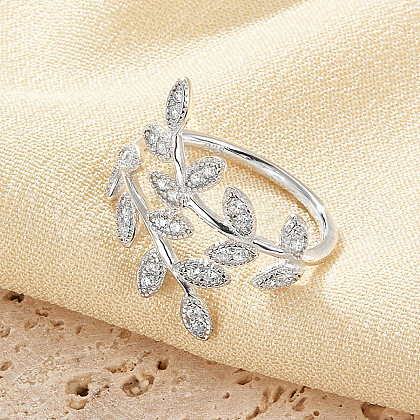 925 Sterling Silver Micro Pave Cubic Zirconia Open Rings for Women IW9494-1-1