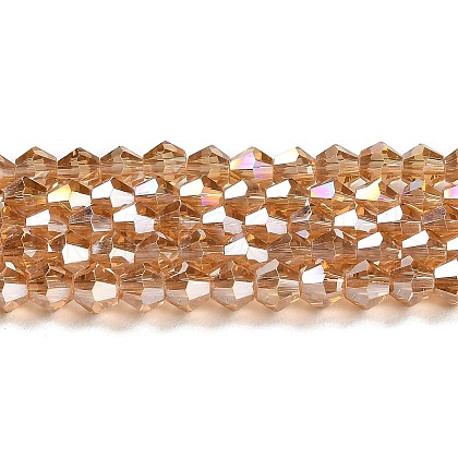 Transparent Electroplate Glass Beads Strands GLAA-F029-2mm-A18-1