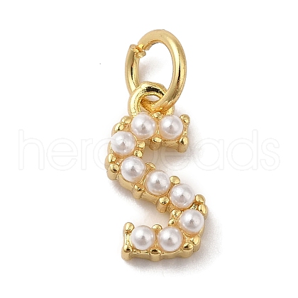 Rack Plating Brass with ABS Plastic Imitation Pearl Charms KK-B092-30S-G-1