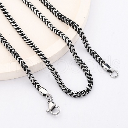 2.5MM 304 Stainless Steel Wheat Chain Necklaces NJEW-Q013-16B-1