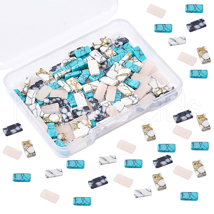 Olycraft 5 Colors Synthetic Turquoise Cabochons MRMJ-OC0002-13-1