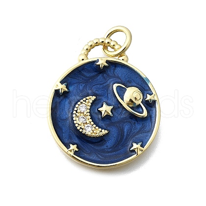 Brass Micro Pave Cubic Zirconia Pendants KK-V010-06G-02-1