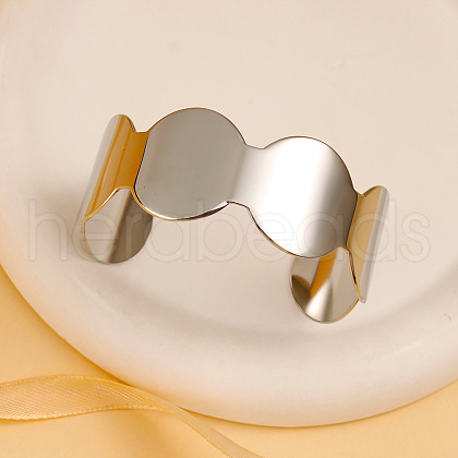 304 Stainless Steel Open Cuff Bangles BJEW-S172-02P-1