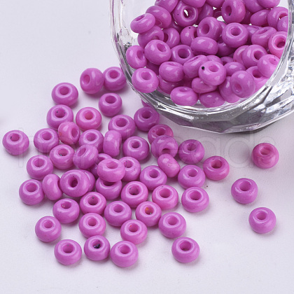 Baking Paint Glass Seed Beads SEED-Q025-4mm-M17-1
