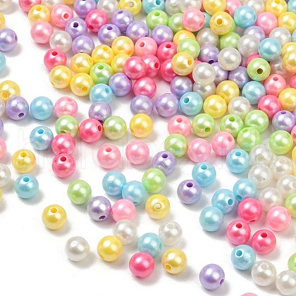 Opaque Acrylic Imitation Pearl Beads OACR-B031-55-8mm-1