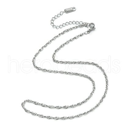 304 Stainless Steel Rope Chain Necklace for Men Women NJEW-YW0001-08-1
