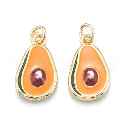 Brass Enamel Charms X-KK-A155-05G-1