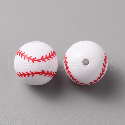 Sport Theme Opaque Resin Beads RESI-TAC0016-06A-1