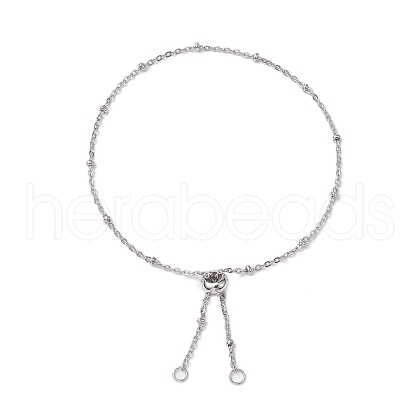 Non-Tarnish 304 Stainless Steel Satellite Chain Slider Bracelet Making AJEW-JB01246-02-1