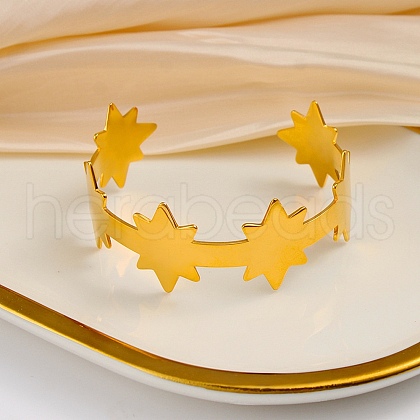 304 Stainless Steel Cuff Bangles for Women BJEW-Q045-02B-G-1